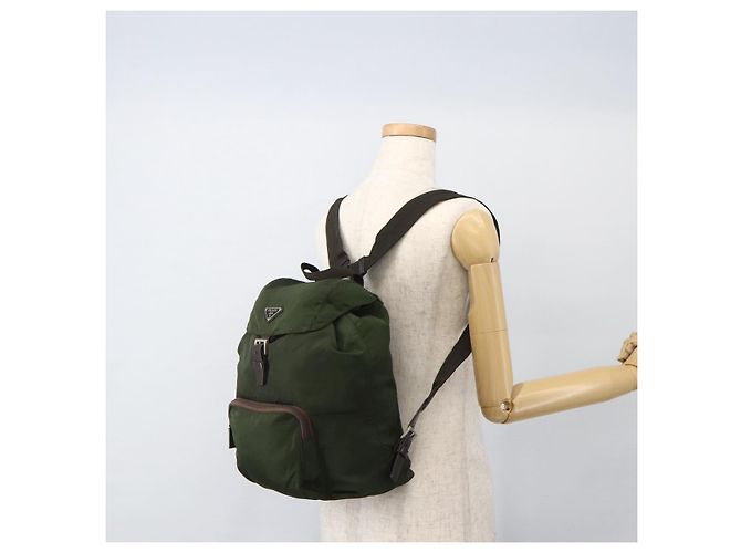Zaino PRADA in nylon verde Auth 174836 - vista 28