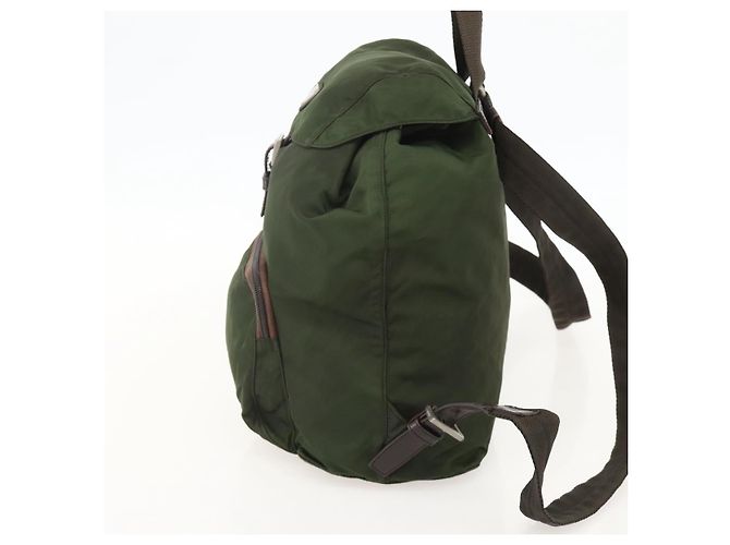 Zaino PRADA in nylon verde Auth 174836 - vista 4