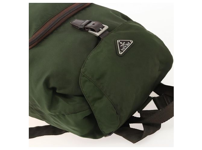 Zaino PRADA in nylon verde Auth 174836 - vista 6