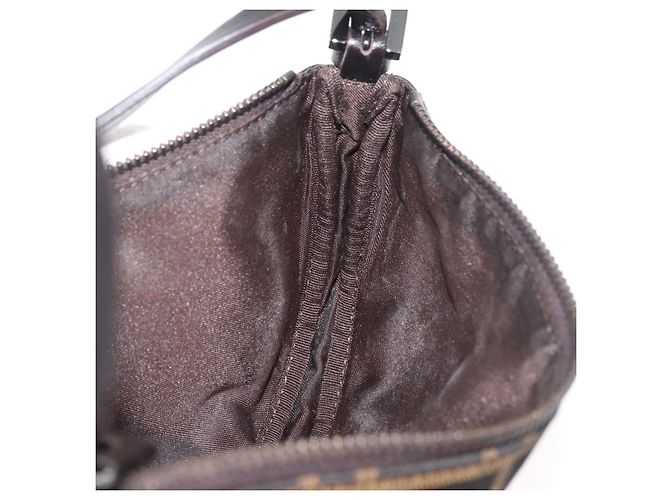 FENDI Zucca Canvas Accessory Pouch Brown Black Auth mr2395A - view 17