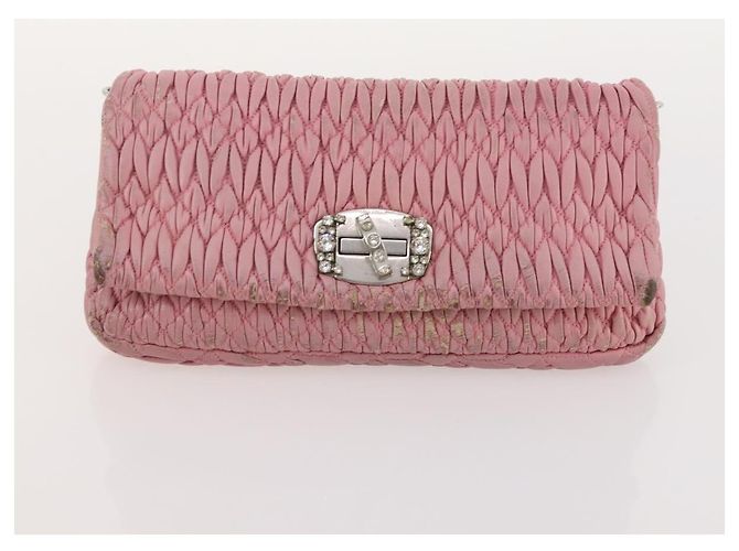 Borsa a Spalla Miu Miu in Pelle 4 Set Blu Rosa Beige Auth 174955 - vista 14