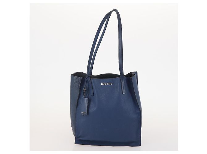 Borsa a Spalla Miu Miu in Pelle 4 Set Blu Rosa Beige Auth 174955 - vista 8