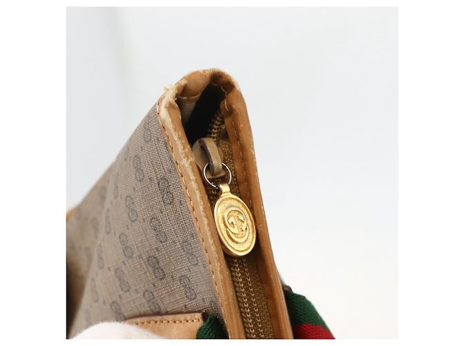 Sac Sherry Line en PVC Beige Micro GG Supreme Web de GUCCI 002 39 0163 Auth 175708 Doré - vue 15