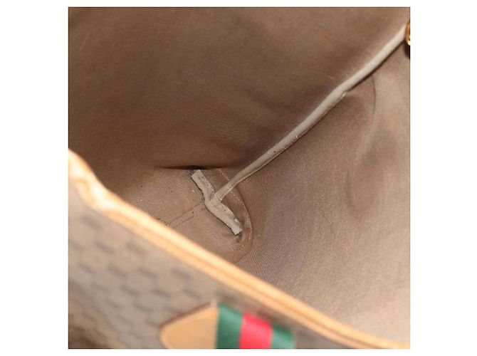 Sac Sherry Line en PVC Beige Micro GG Supreme Web de GUCCI 002 39 0163 Auth 175708 Doré - vue 18