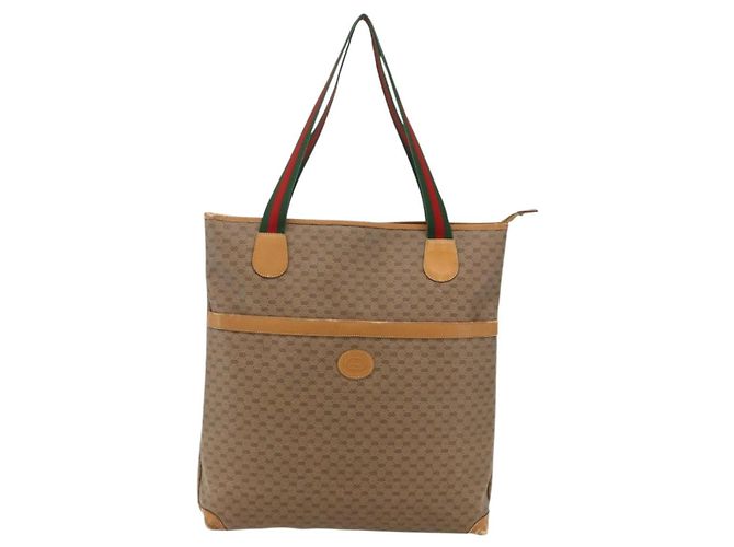 Sac Sherry Line en PVC Beige Micro GG Supreme Web de GUCCI 002 39 0163 Auth 175708 Doré - vue 2