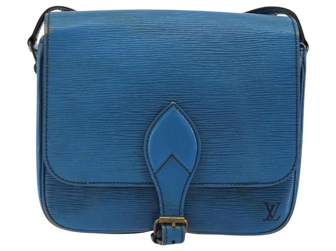 Cartouchiere LOUIS VUITTON Borsa a Spalla Cartouchière MM Epi Blu M52245 LV Auth YKZ1257 - vista 13