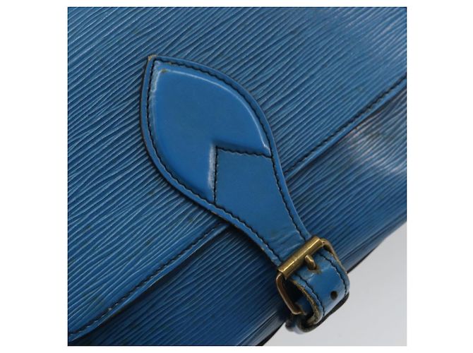 Cartouchiere LOUIS VUITTON Borsa a Spalla Cartouchière MM Epi Blu M52245 LV Auth YKZ1257 - vista 18