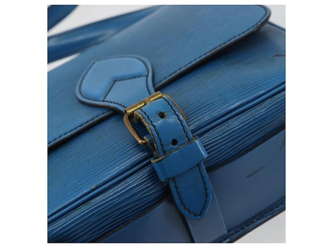 Cartouchiere LOUIS VUITTON Borsa a Spalla Cartouchière MM Epi Blu M52245 LV Auth YKZ1257 - vista 19