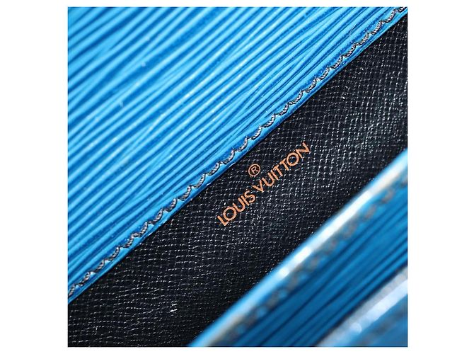 Cartouchiere LOUIS VUITTON Borsa a Spalla Cartouchière MM Epi Blu M52245 LV Auth YKZ1257 - vista 22
