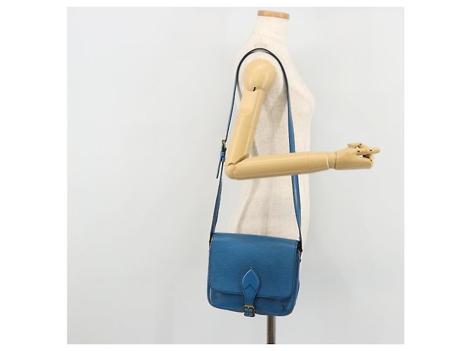 Cartouchiere LOUIS VUITTON Borsa a Spalla Cartouchière MM Epi Blu M52245 LV Auth YKZ1257 - vista 26