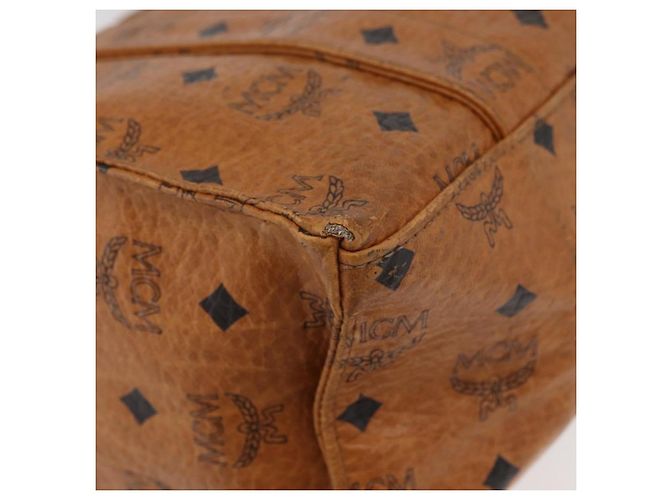 Borsa Tote Vicetos Logogram MCM in pelle PVC marrone oro Auth BA12112 D'oro - vista 10