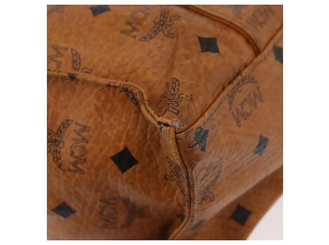 Borsa Tote Vicetos Logogram MCM in pelle PVC marrone oro Auth BA12112 D'oro - vista 12
