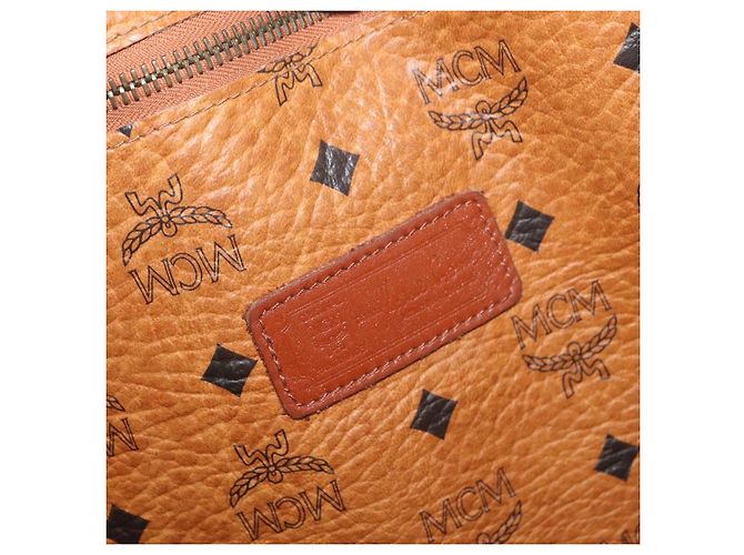 Borsa Tote Vicetos Logogram MCM in pelle PVC marrone oro Auth BA12112 D'oro - vista 16