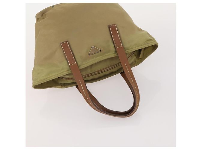 PRADA Borsa a mano in nylon 5 pezzi Beige Verde Auth 174981 - vista 19