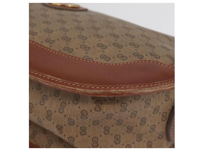 Gucci Borsa a Spalla Micro GG Supreme PVC Beige Oro 001 067 0445 Auth ka3932 D'oro - vista 11