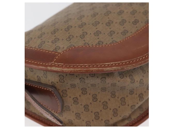Gucci Borsa a Spalla Micro GG Supreme PVC Beige Oro 001 067 0445 Auth ka3932 D'oro - vista 12