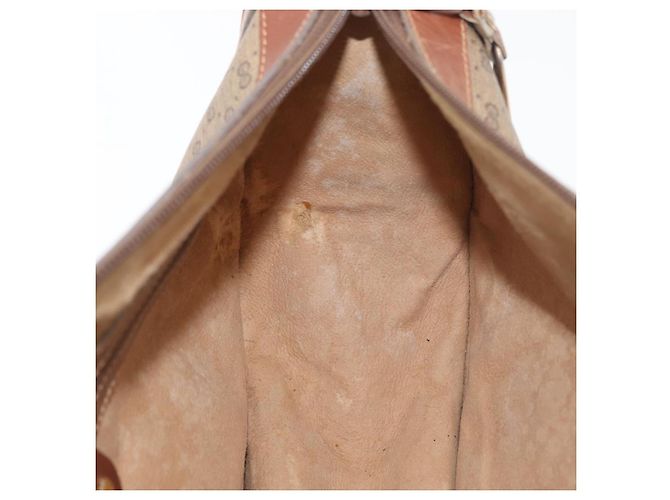 Gucci Borsa a Spalla Micro GG Supreme PVC Beige Oro 001 067 0445 Auth ka3932 D'oro - vista 18
