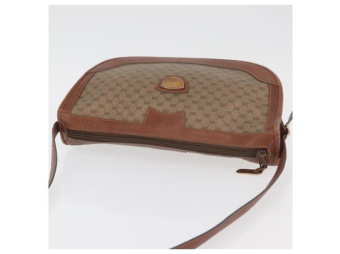 Gucci Borsa a Spalla Micro GG Supreme PVC Beige Oro 001 067 0445 Auth ka3932 D'oro - vista 6