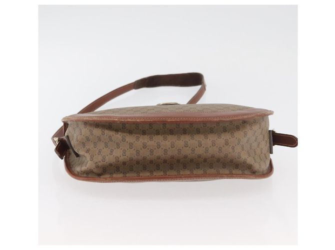 Gucci Borsa a Spalla Micro GG Supreme PVC Beige Oro 001 067 0445 Auth ka3932 D'oro - vista 9