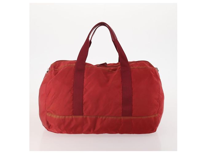 Borsa Boston PRADA in nylon 3 pezzi Rosso Nero Auth 174960 - vista 17