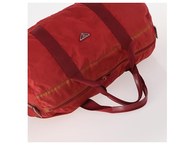 Borsa Boston PRADA in nylon 3 pezzi Rosso Nero Auth 174960 - vista 19