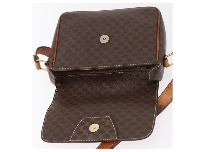 Céline Borsa a spalla circolare in tela Macadam CELINE in pelle PVC marrone oro Auth ti3851 D'oro - vista 16