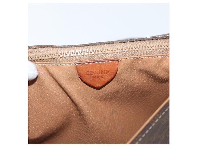 Céline Borsa a spalla circolare in tela Macadam CELINE in pelle PVC marrone oro Auth ti3851 D'oro - vista 18