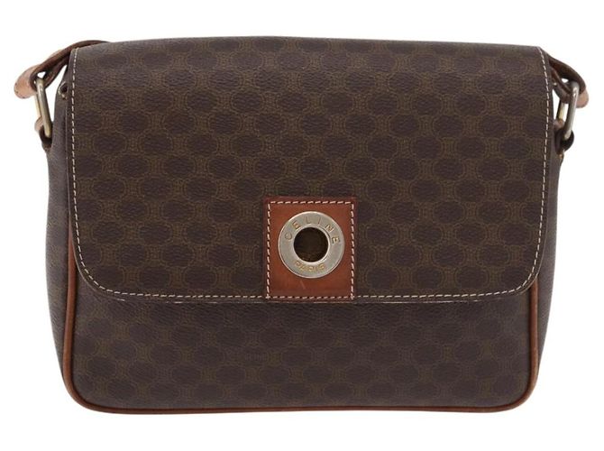 Céline Borsa a spalla circolare in tela Macadam CELINE in pelle PVC marrone oro Auth ti3851 D'oro - vista 2