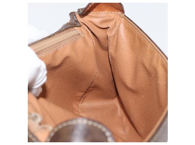 Céline Borsa a spalla circolare in tela Macadam CELINE in pelle PVC marrone oro Auth ti3851 D'oro - vista 20