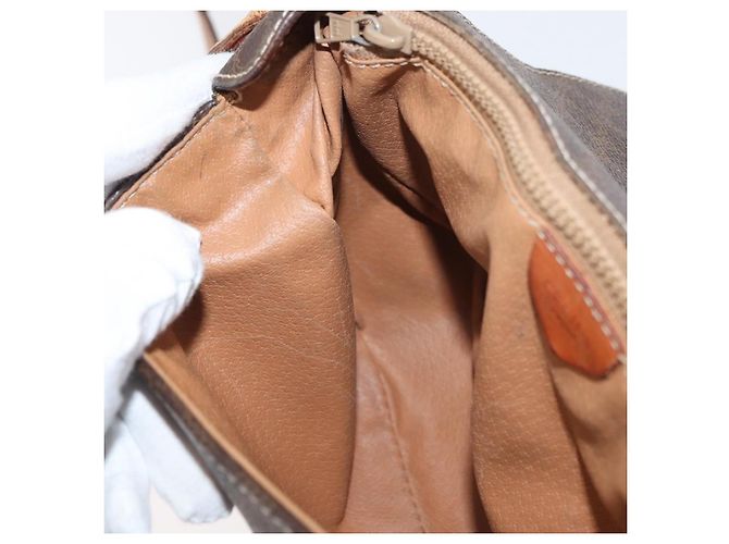 Céline Borsa a spalla circolare in tela Macadam CELINE in pelle PVC marrone oro Auth ti3851 D'oro - vista 21