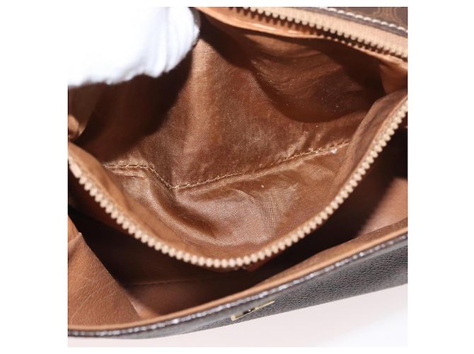 Céline Borsa a spalla circolare in tela Macadam CELINE in pelle PVC marrone oro Auth ti3851 D'oro - vista 23