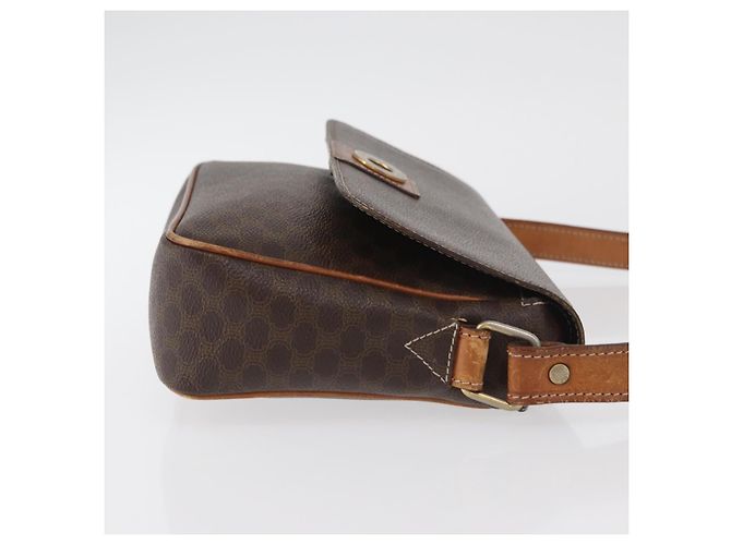 Céline Borsa a spalla circolare in tela Macadam CELINE in pelle PVC marrone oro Auth ti3851 D'oro - vista 4