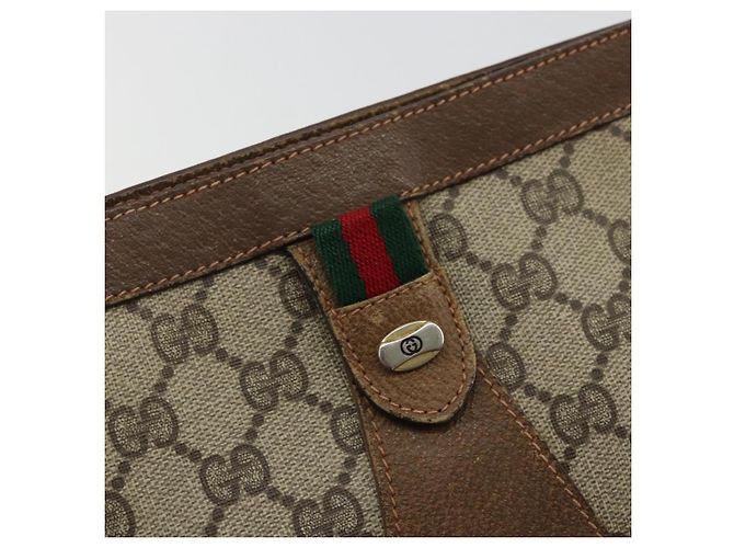 Borsa Sherry Line GG Supreme Web di GUCCI in PVC beige e oro 89 01 032 Auth yk20277 D'oro - vista 12