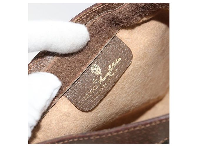 Borsa Sherry Line GG Supreme Web di GUCCI in PVC beige e oro 89 01 032 Auth yk20277 D'oro - vista 13