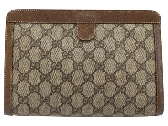 Borsa Sherry Line GG Supreme Web di GUCCI in PVC beige e oro 89 01 032 Auth yk20277 D'oro - vista 3