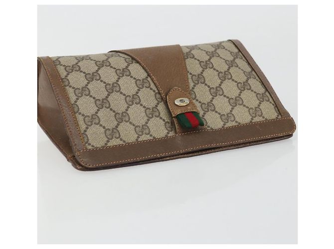 Borsa Sherry Line GG Supreme Web di GUCCI in PVC beige e oro 89 01 032 Auth yk20277 D'oro - vista 6