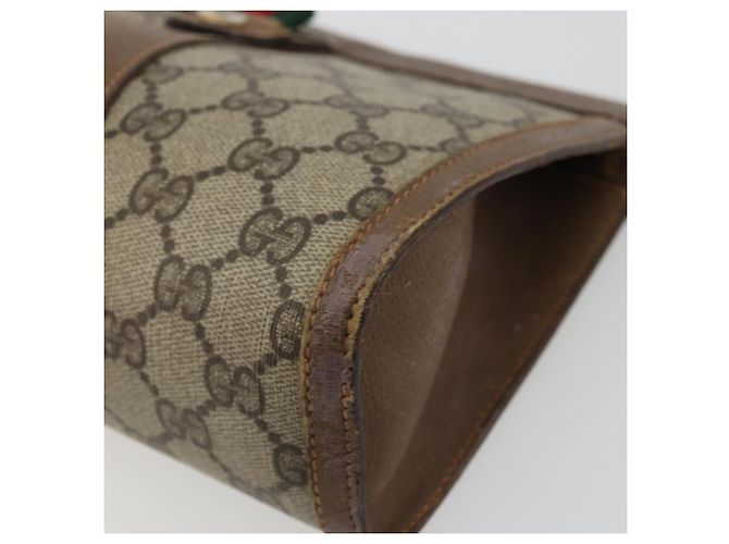 Borsa Sherry Line GG Supreme Web di GUCCI in PVC beige e oro 89 01 032 Auth yk20277 D'oro - vista 8