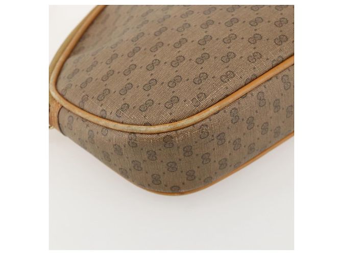 Gucci Borsa a spalla Micro GG Supreme in PVC Beige Oro Auth 175289 D'oro - vista 11