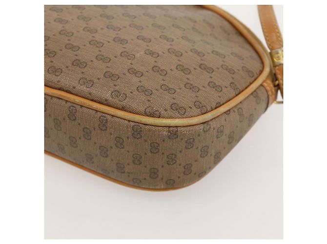 Gucci Borsa a spalla Micro GG Supreme in PVC Beige Oro Auth 175289 D'oro - vista 12