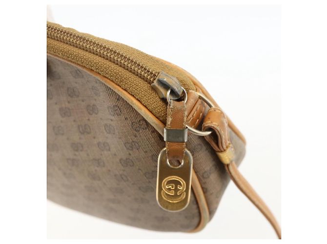 Gucci Borsa a spalla Micro GG Supreme in PVC Beige Oro Auth 175289 D'oro - vista 14