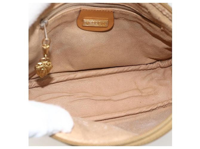 Gucci Borsa a spalla Micro GG Supreme in PVC Beige Oro Auth 175289 D'oro - vista 16