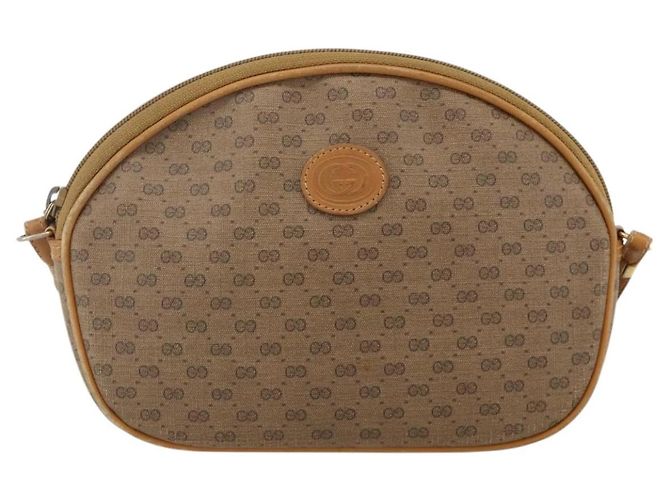 Gucci Borsa a spalla Micro GG Supreme in PVC Beige Oro Auth 175289 D'oro - vista 2