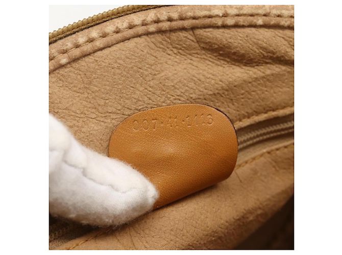 Gucci Borsa a spalla Micro GG Supreme in PVC Beige Oro Auth 175289 D'oro - vista 21