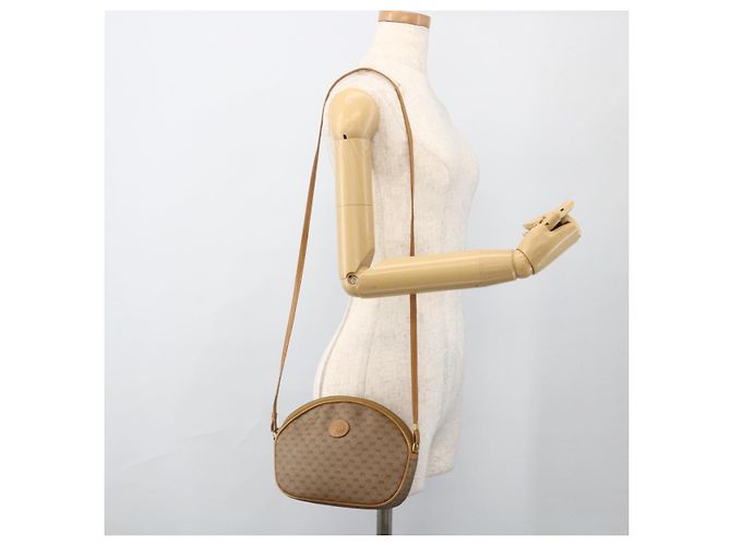 Gucci Borsa a spalla Micro GG Supreme in PVC Beige Oro Auth 175289 D'oro - vista 22