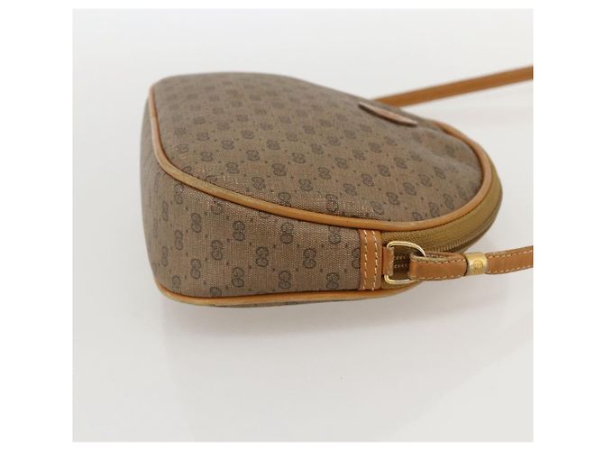 Gucci Borsa a spalla Micro GG Supreme in PVC Beige Oro Auth 175289 D'oro - vista 5