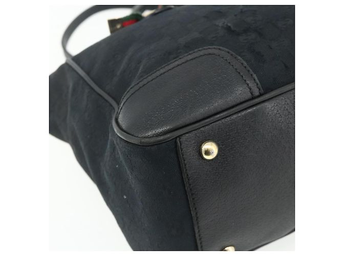 Borsa a mano Gucci GG Canvas Web Sherry Line Nero Oro Rosso 177052 Auth mr2358 D'oro - vista 11