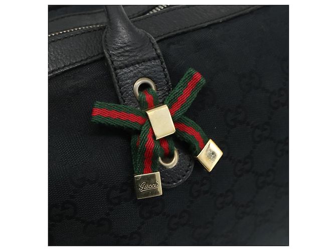 Borsa a mano Gucci GG Canvas Web Sherry Line Nero Oro Rosso 177052 Auth mr2358 D'oro - vista 14