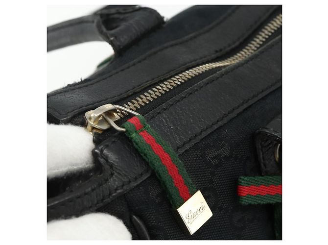 Borsa a mano Gucci GG Canvas Web Sherry Line Nero Oro Rosso 177052 Auth mr2358 D'oro - vista 15