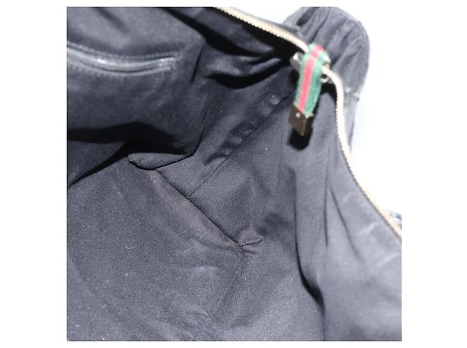 Borsa a mano Gucci GG Canvas Web Sherry Line Nero Oro Rosso 177052 Auth mr2358 D'oro - vista 18