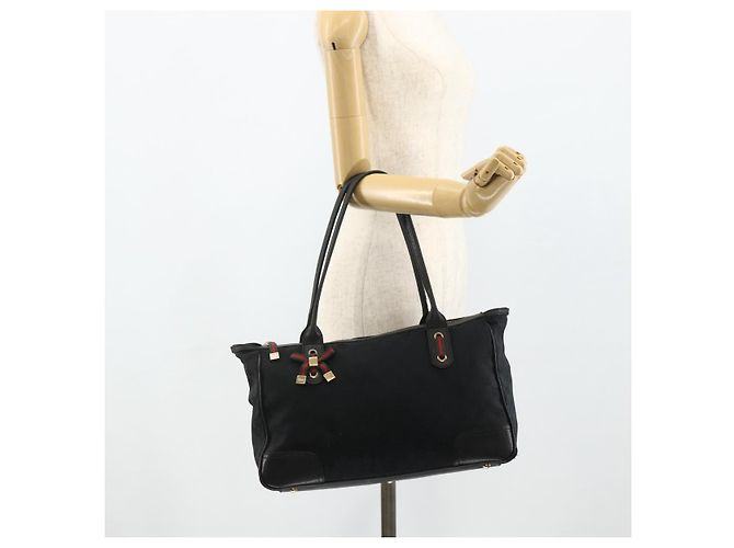 Borsa a mano Gucci GG Canvas Web Sherry Line Nero Oro Rosso 177052 Auth mr2358 D'oro - vista 23